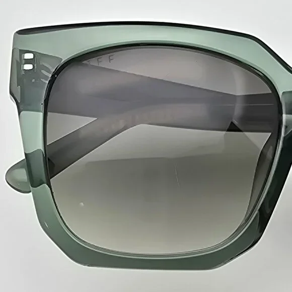 Diff Eyewear Ariana II Crystal Green Frame Green Gradient Lens Sunglasses w Case - Picture 15 of 16